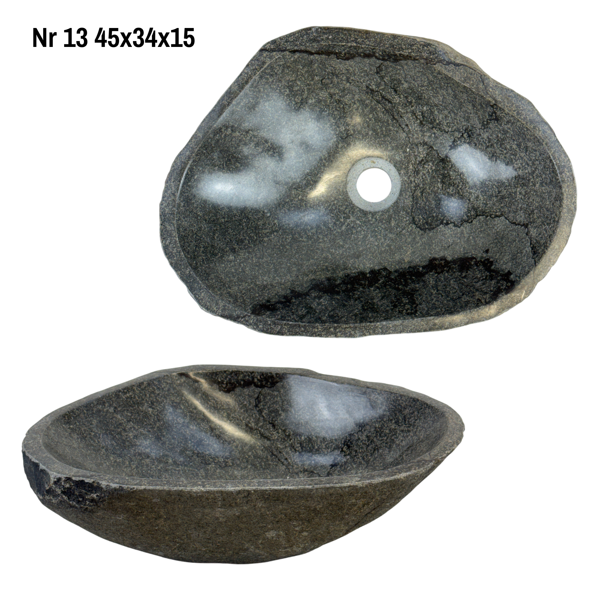 Lavabo en pierre naturelle - lavabo à poser pour salle de bain - unique - pierre de rocher solide