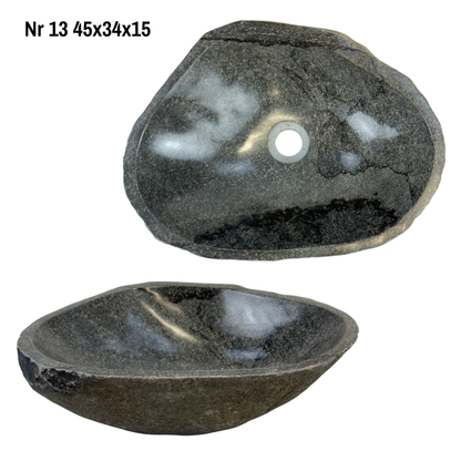 Lavabo en pierre naturelle - lavabo à poser pour salle de bain - unique - pierre de rocher solide