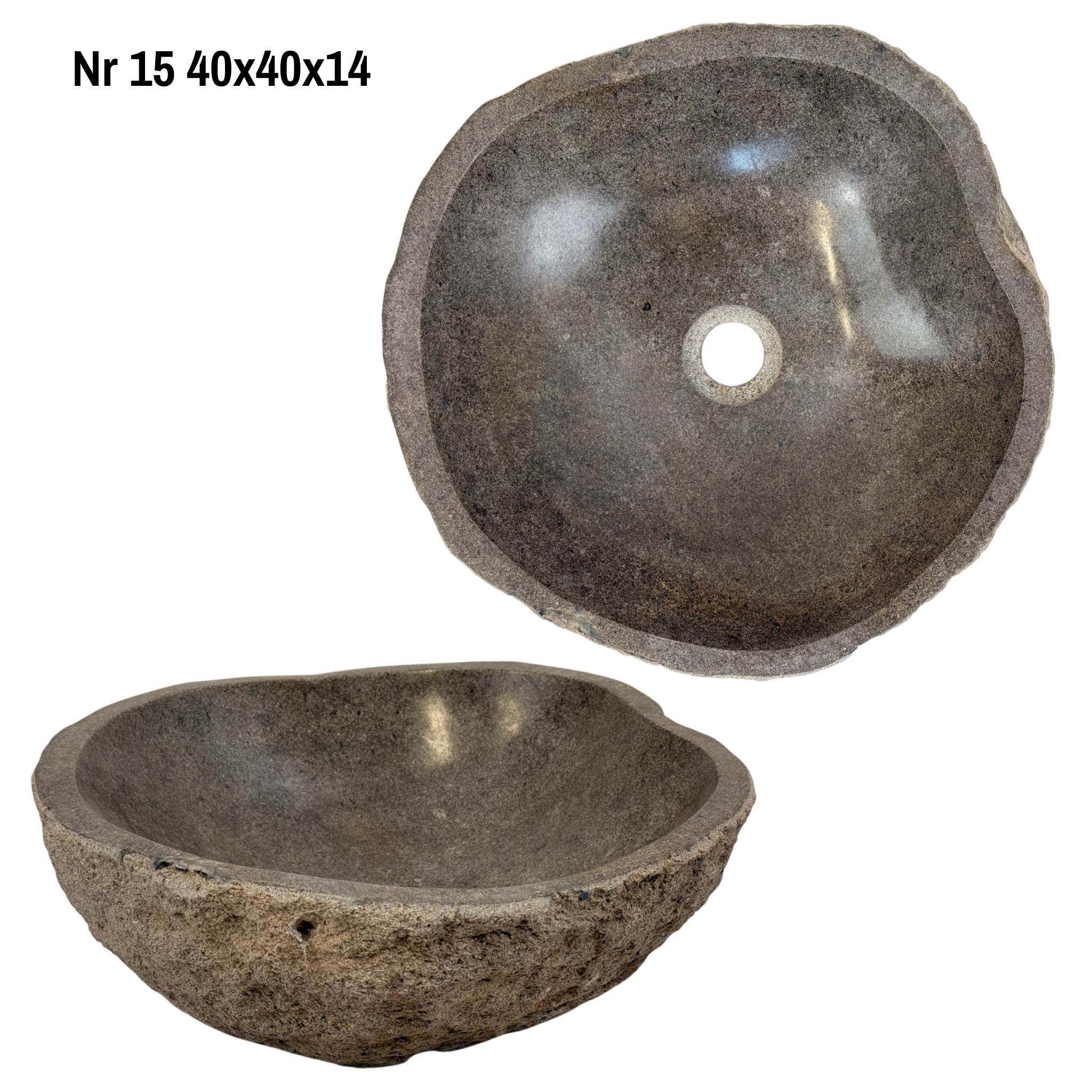 Lavabo en pierre naturelle - lavabo à poser pour salle de bain - unique - pierre de rocher solide