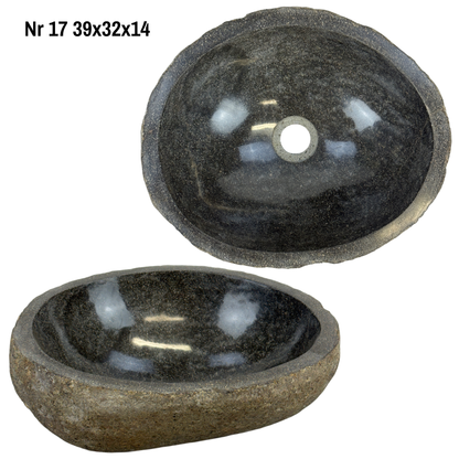 Lavabo en pierre naturelle - lavabo à poser pour salle de bain - unique - pierre de rocher solide