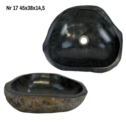 Lavabo en pierre naturelle - lavabo à poser pour salle de bain - unique - pierre de rocher solide