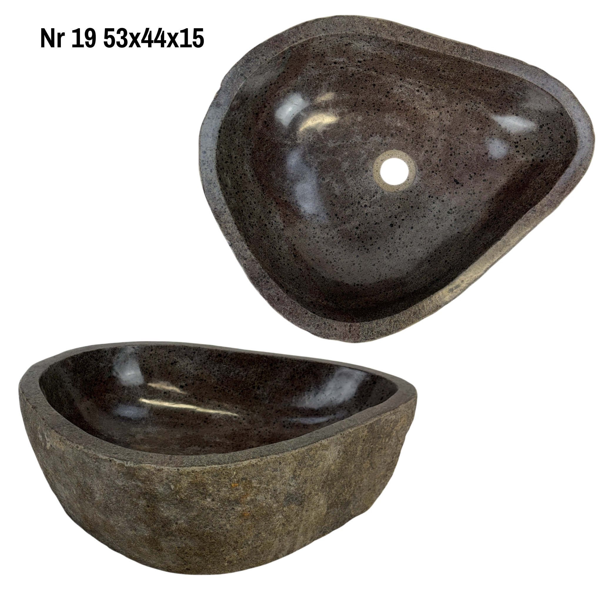 Lavabo en pierre naturelle - lavabo à poser pour salle de bain - unique - pierre de rocher solide