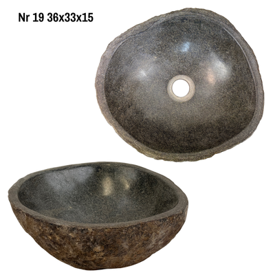 Lavabo en pierre naturelle - lavabo à poser pour salle de bain - unique - pierre de rocher solide