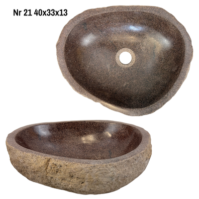 Lavabo en pierre naturelle - lavabo à poser pour salle de bain - unique - pierre de rocher solide