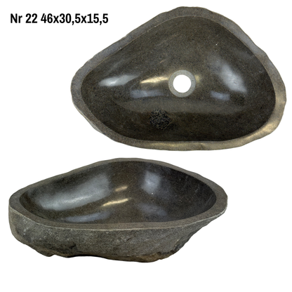 Lavabo en pierre naturelle - lavabo à poser pour salle de bain - unique - pierre de rocher solide