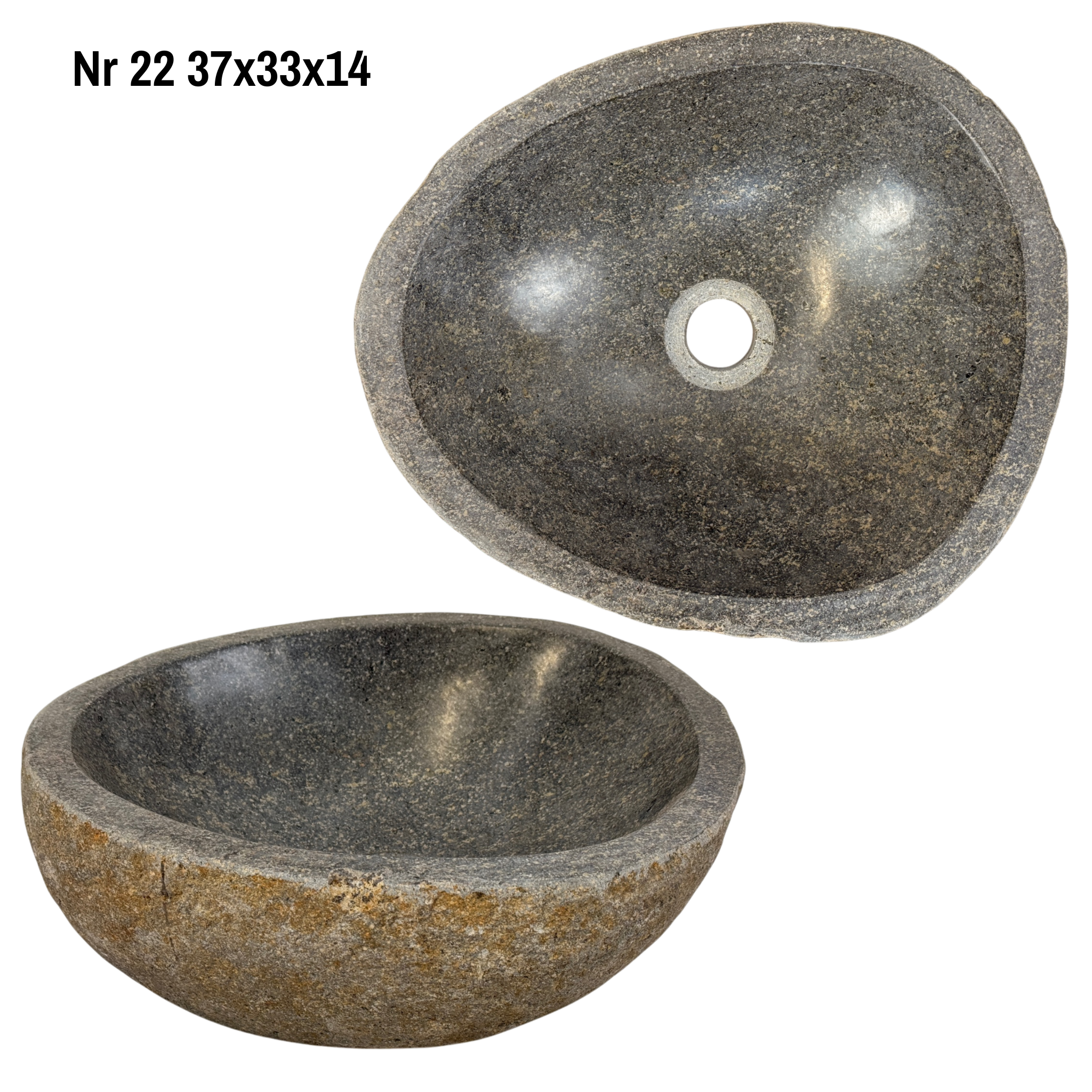 Lavabo en pierre naturelle - lavabo à poser pour salle de bain - unique - pierre de rocher solide