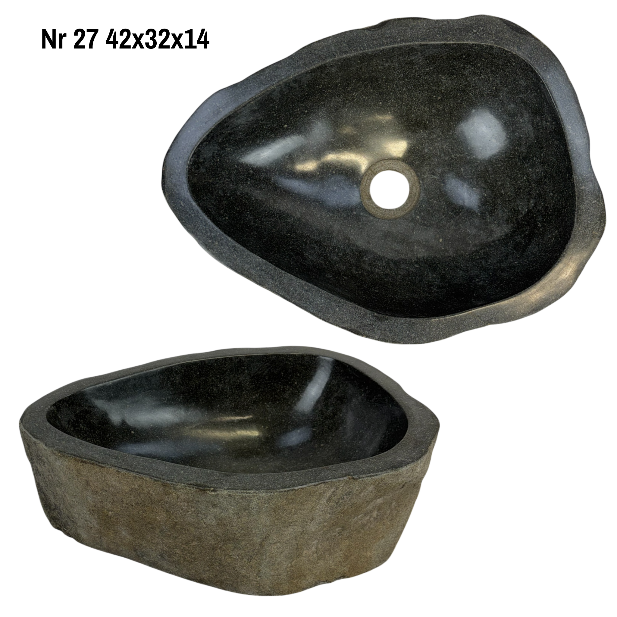 Lavabo en pierre naturelle - lavabo à poser pour salle de bain - unique - pierre de rocher solide