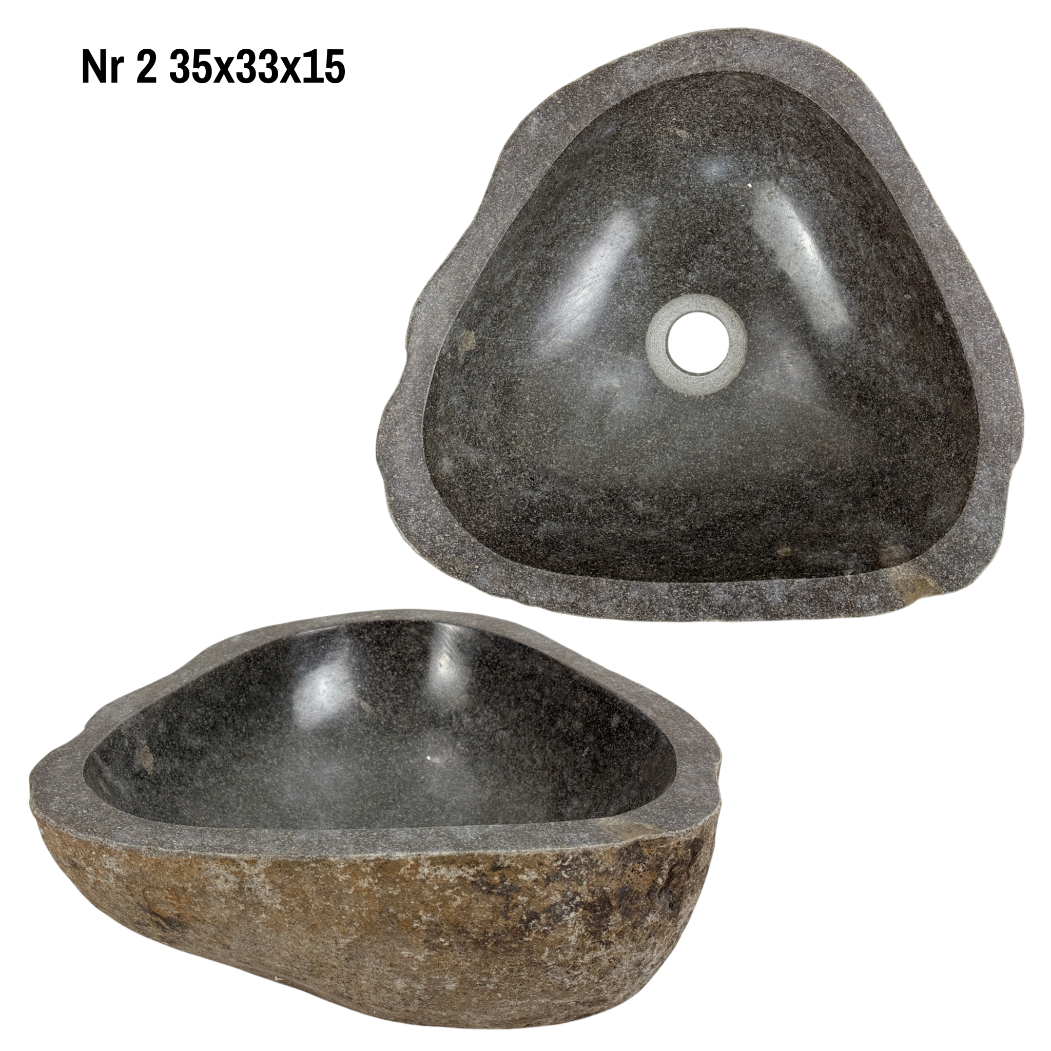 Naturstein Waschbecken - Badezimmer Toilette Aufsatzwaschbecken Waschschale - Einzigartig - Findling Stein Massiv