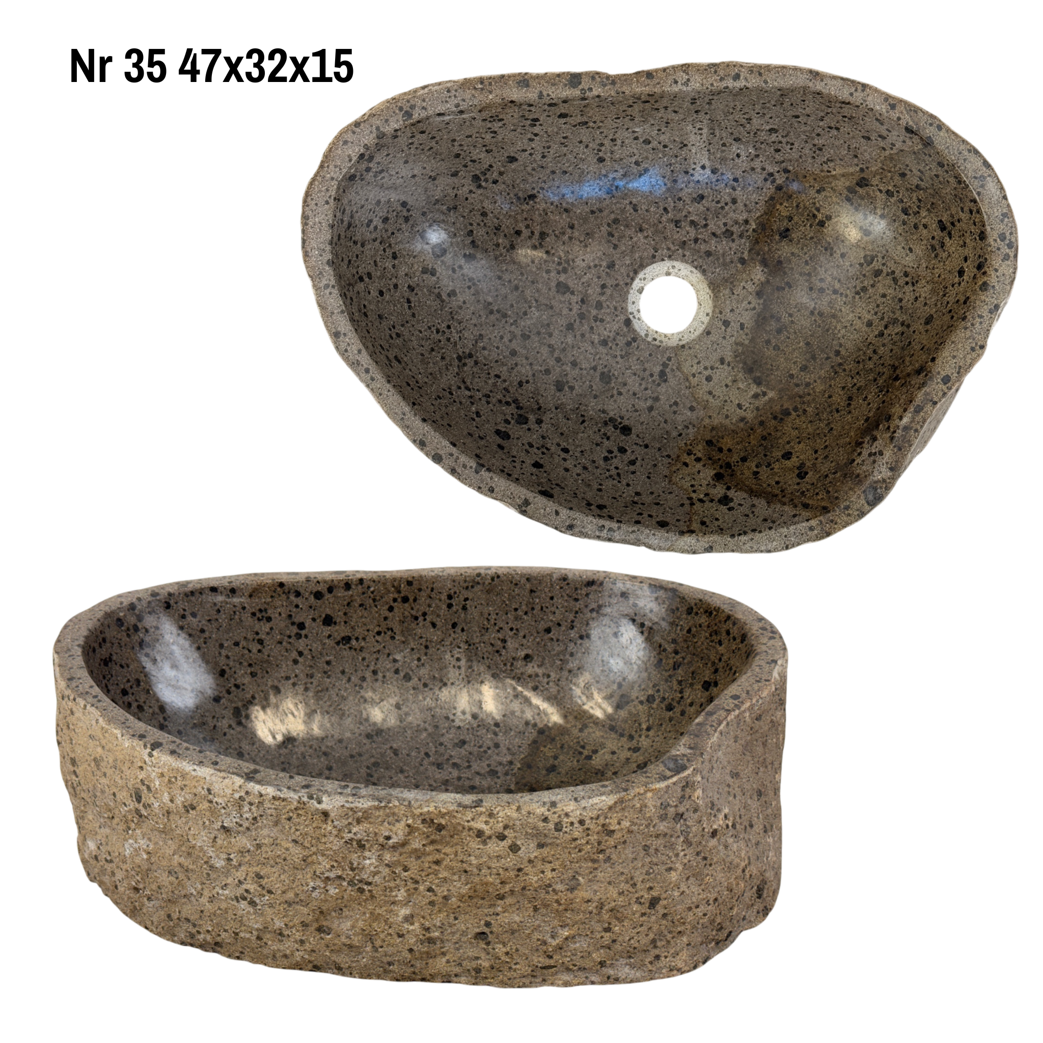 Lavabo en pierre naturelle - lavabo à poser pour salle de bain - unique - pierre de rocher solide