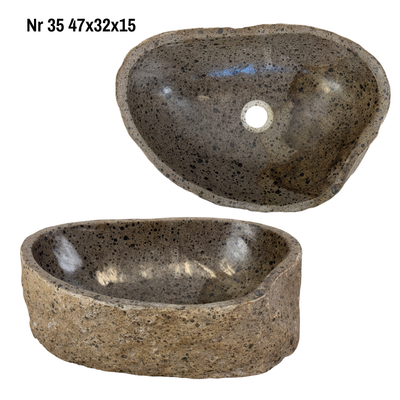 Lavabo en pierre naturelle - lavabo à poser pour salle de bain - unique - pierre de rocher solide