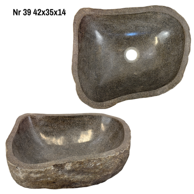 Lavabo en pierre naturelle - lavabo à poser pour salle de bain - unique - pierre de rocher solide