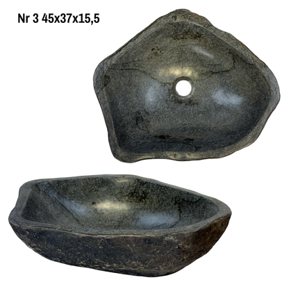 Natural stone washbasin - bathroom toilet countertop washbasin wash bowl - unique - boulder stone solid 