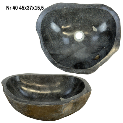 Lavabo en pierre naturelle - lavabo à poser pour salle de bain - unique - pierre de rocher solide