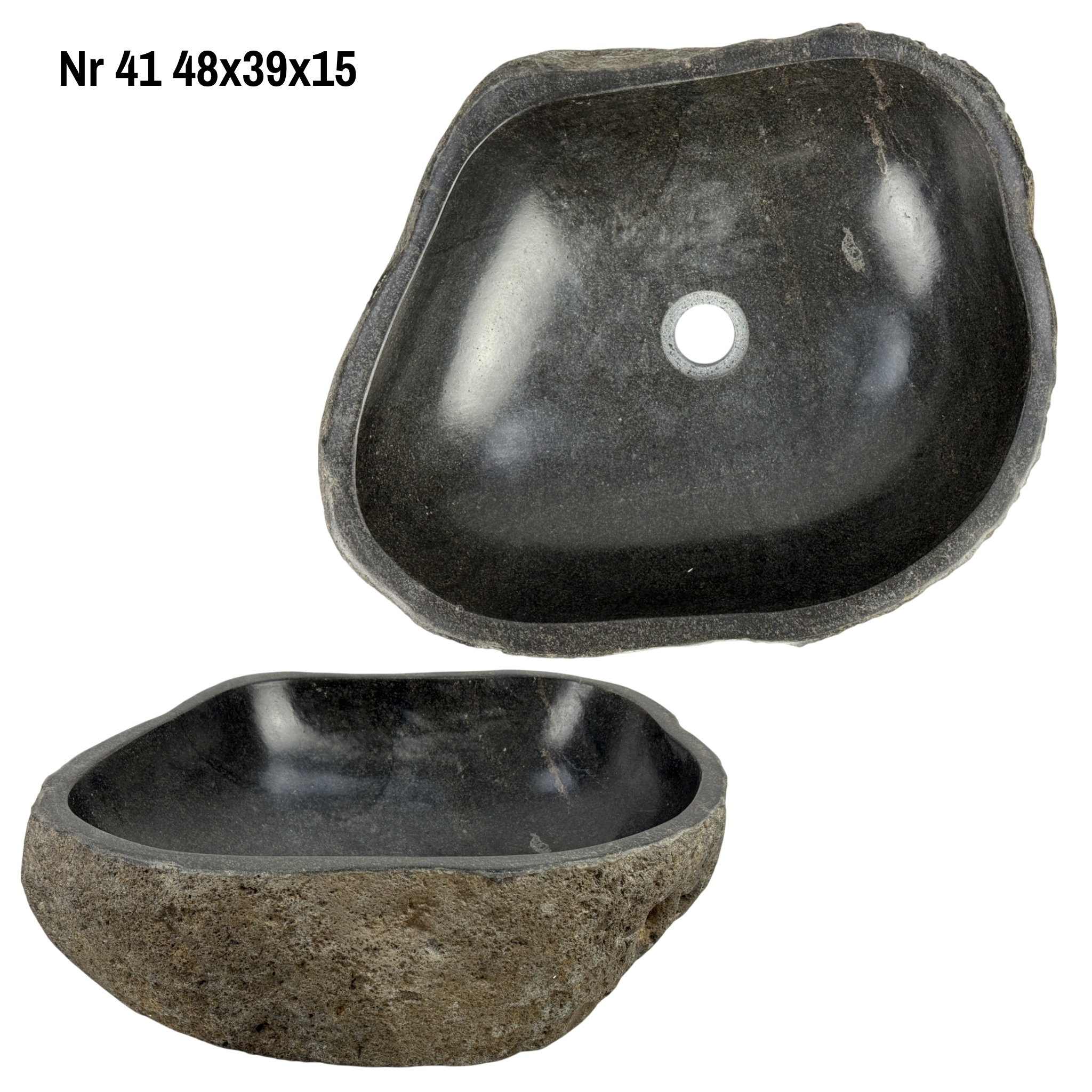 Lavabo en pierre naturelle - lavabo à poser pour salle de bain - unique - pierre de rocher solide