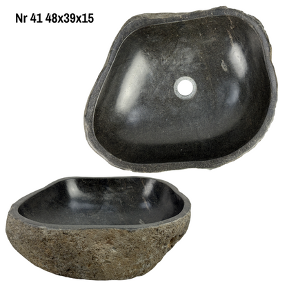 Lavabo en pierre naturelle - lavabo à poser pour salle de bain - unique - pierre de rocher solide