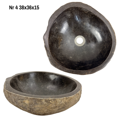 Lavabo en pierre naturelle - lavabo à poser pour salle de bain - unique - pierre de rocher solide