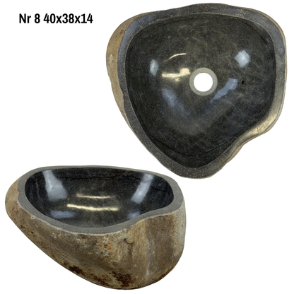 Lavabo en pierre naturelle - lavabo à poser pour salle de bain - unique - pierre de rocher solide