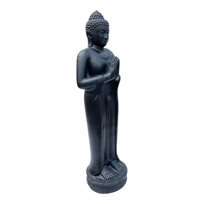 Statue de Bouddha - Décoration de jardin Décoration de chambre - Figurine en pierre moulée Résistant aux intempéries - Mélange de pierre de lave et de sable - 120 cm de hauteur
