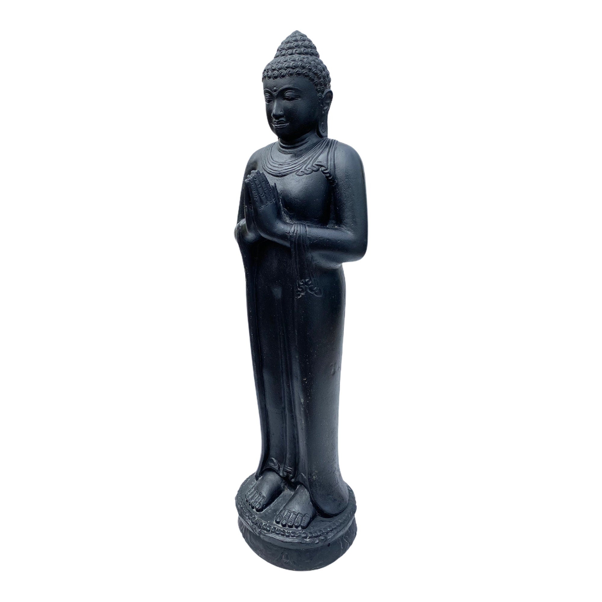 Statue de Bouddha - Décoration de jardin Décoration de chambre - Figurine en pierre moulée Résistant aux intempéries - Mélange de pierre de lave et de sable - 120 cm de hauteur