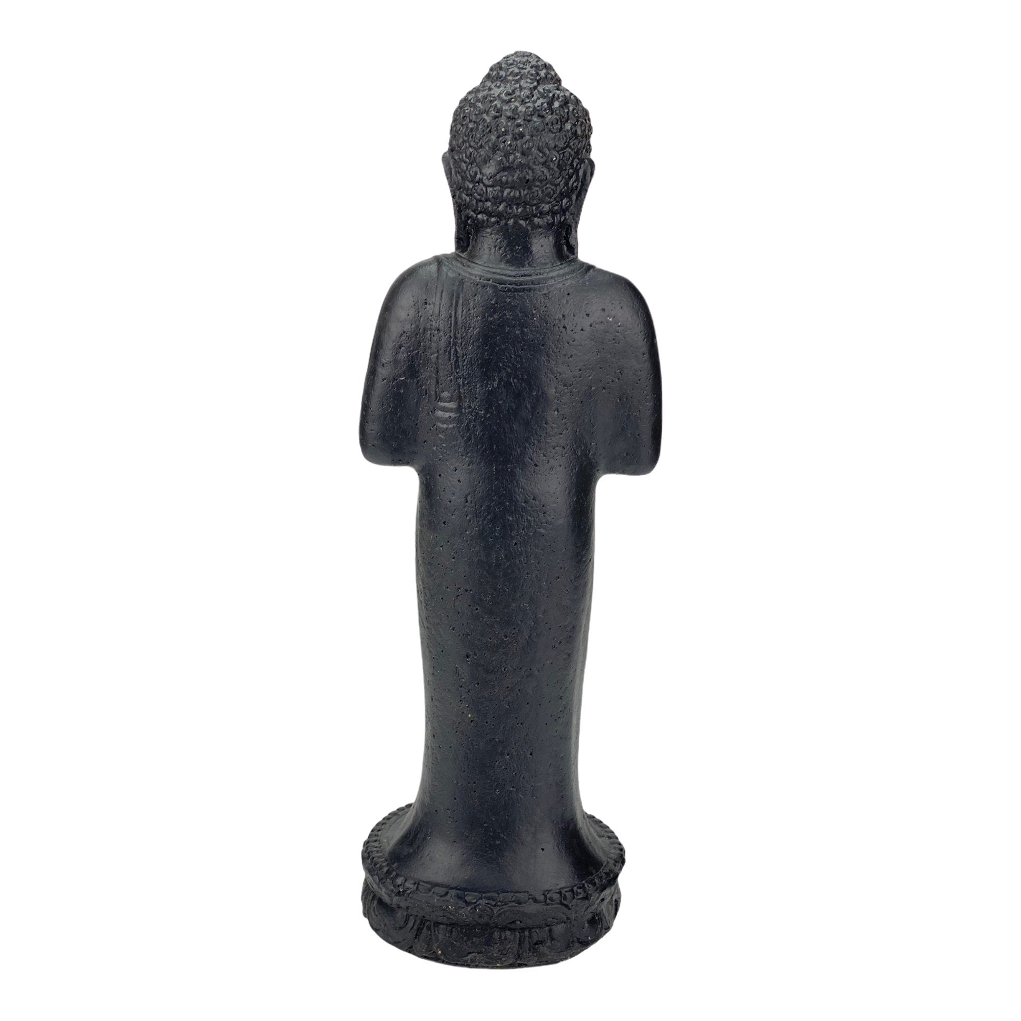 Standing Buddha - Garden Decoration - Cast Stone Figure Weatherproof - Lava-Sand Stone Mixture - 50x16x14 cm