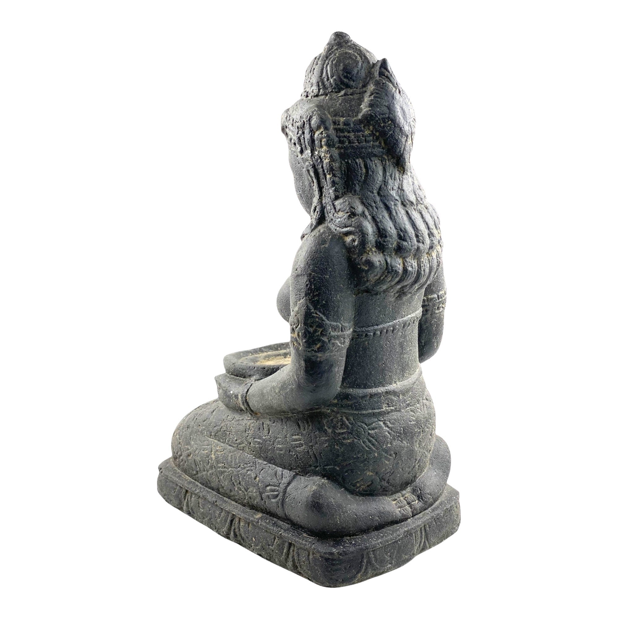 Dewi Sri Statue - Garden Decoration Room Decoration - Stone Figure Sitting Weatherproof - Lava-Sand Stone Mixture 50x16x26 cm