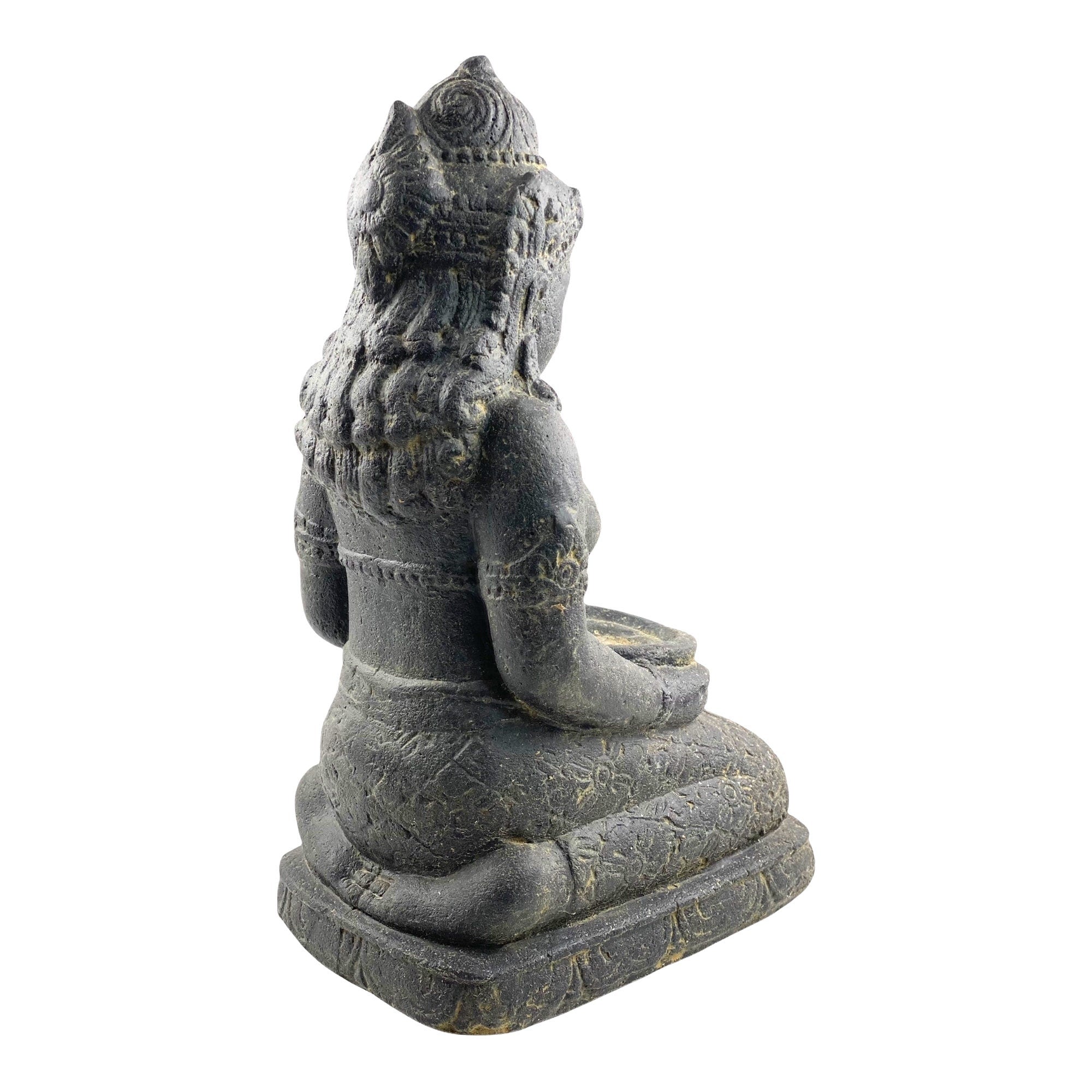 Dewi Sri Statue - Garden Decoration Room Decoration - Stone Figure Sitting Weatherproof - Lava-Sand Stone Mixture 50x16x26 cm