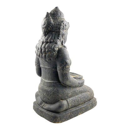 Dewi Sri Statue - Garden Decoration Room Decoration - Stone Figure Sitting Weatherproof - Lava-Sand Stone Mixture 50x16x26 cm