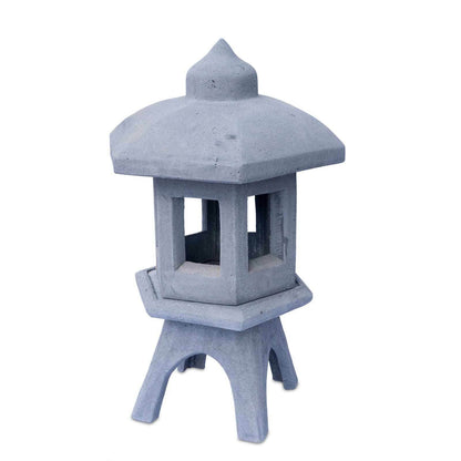 Garden Lantern - Decorative Garden - Japanese Stone Lantern Weatherproof - Stone Mixture 3-Piece Gray - 80x51x51 cm