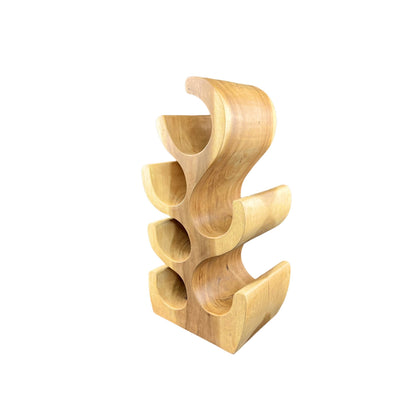 Solid wine rack - kitchen living room decoration wine holder - handmade noble high-quality - fir shape made of suar wood - 30/50/70/100x27x18 cm