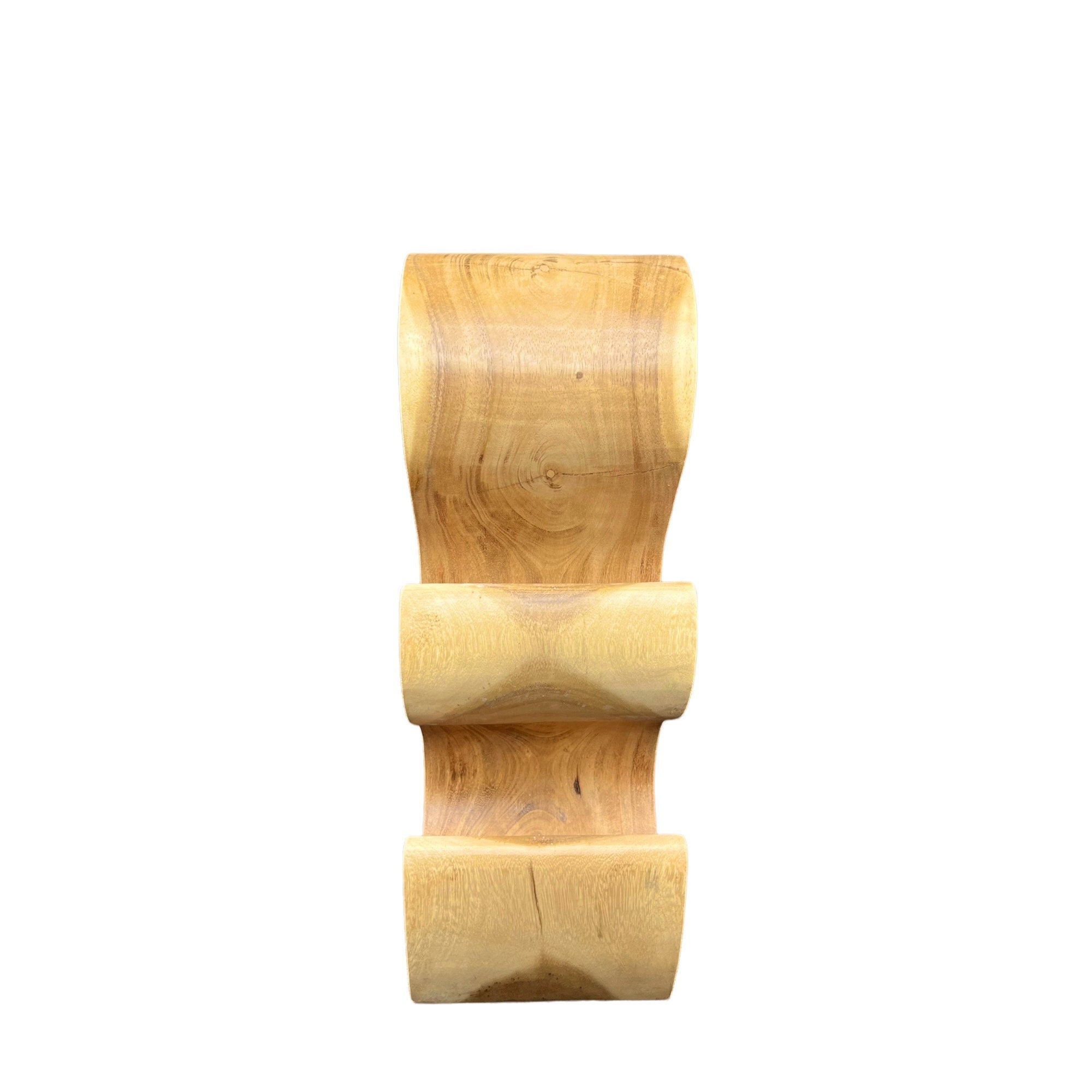 Solid wine rack - kitchen living room decoration wine holder - handmade noble high-quality - fir shape made of suar wood - 30/50/70/100x27x18 cm